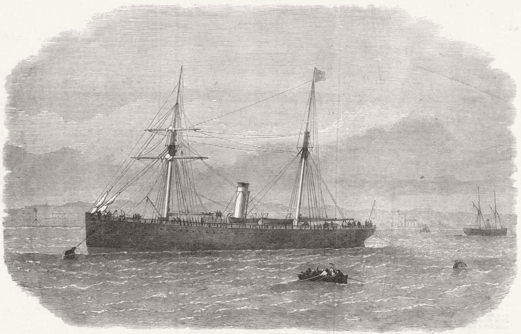 SHIPS. Abydos, for Livingstone search expedition 1872 old antique print
